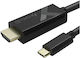 Techly HDMI Cable Male - USB-C Male 2m Black
