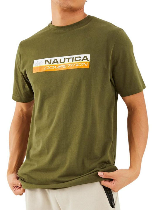 Nautica T-shirt Bărbătesc cu Mânecă Scurtă Khaki