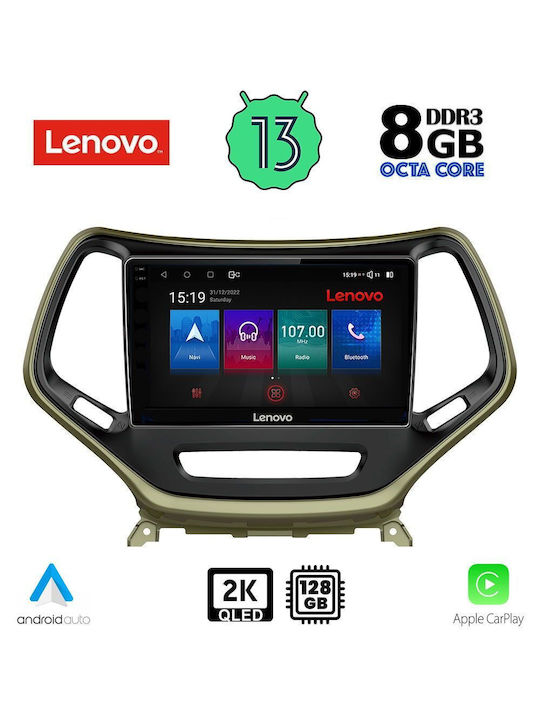 Lenovo Car-Audiosystem für Jeep Cherokee 2014> (Bluetooth/USB/AUX/WiFi/GPS/Apple-Carplay/Android-Auto) mit Touchscreen 10"