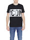 Icon T-shirt Bărbătesc cu Mânecă Scurtă Negru