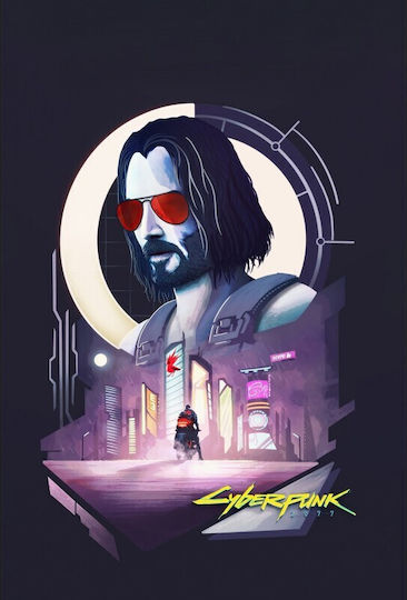 Cyberpunk 2077 Keanu Reeves Tablou pe Pânză 80x50cm