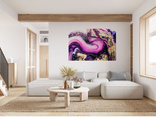 Handmade Marbling Drowing Πίνακας σε Καμβά 80x50cm