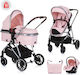 Chipolino Aura Verstellbar 3 in 1 Baby Kinderwagen Geeignet für Neugeborene Flamingo