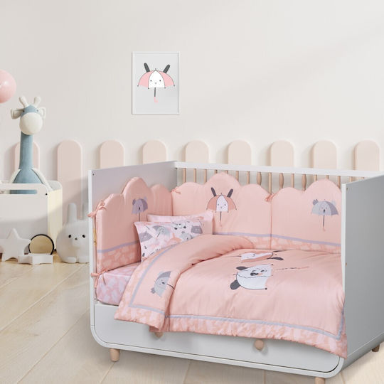 Das Home Baby Quilt 110x150cm Grey, White, Pink