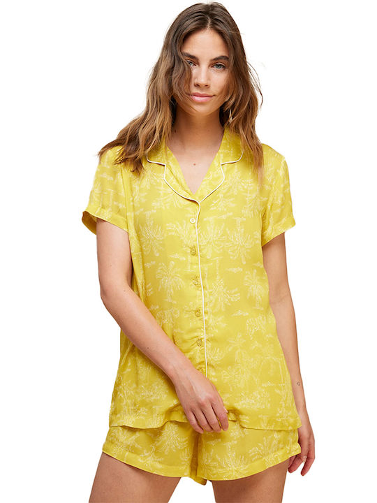 Noidinotte Summer Women's Pyjama Set Yellow