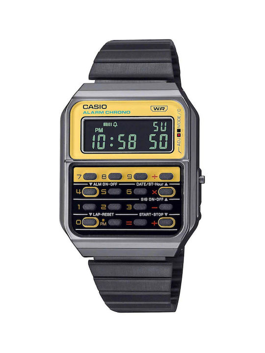 Casio Uhr Chronograph Batterie mit Schwarz Kautschukarmband