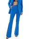 Dama Talie înaltă Tesatura Pantaloni cu Croială Bootcut Blue