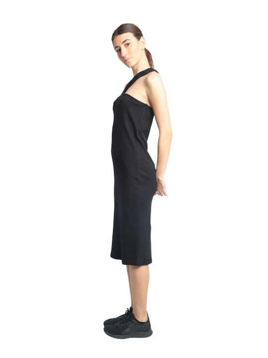 Sommer Midi Damenkleid Schwarz