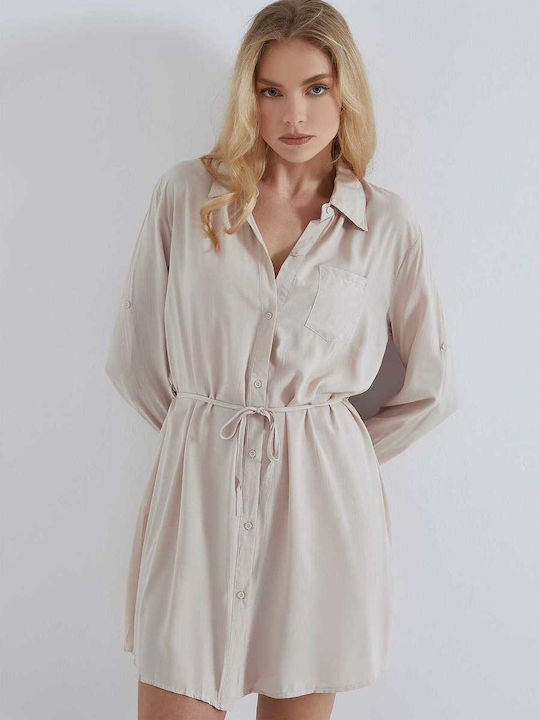 Celestino Mini Shirt Dress Dress Beige