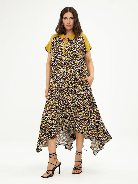 Mat Fashion Hemdkleid Kleid Gelb