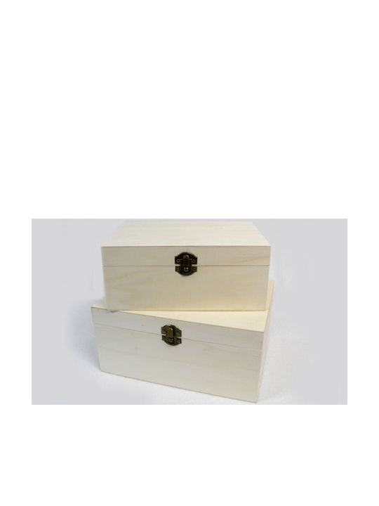 Wooden Storage Box with Lid 1pcs