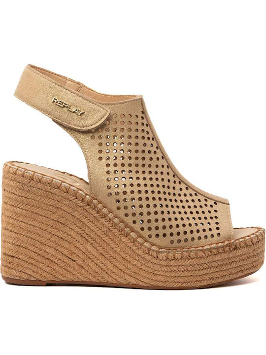 Replay Women's Platform Shoes Gold