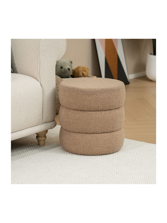 Bean Bag Stool Waterproof Kioto Bouclé Brown 40x40x40cm