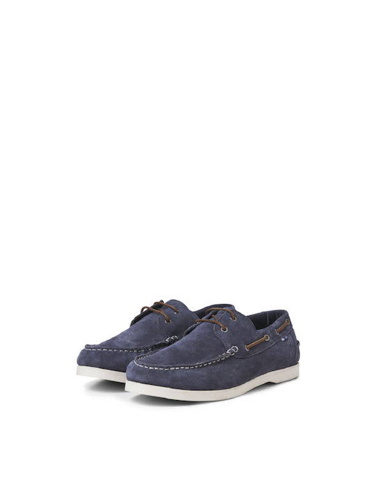 Jack & Jones Suede Ανδρικά Μοκασίνια σε Μπλε Χρώμα