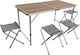 Bormann Aluminum Foldable Picnic Table in Case Brown 5pcs