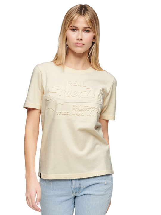 Superdry Damen T-Shirt Cream