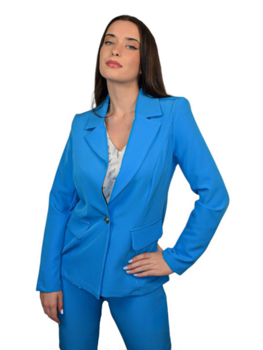 Morena Spain Blazer pentru femei Încrucișat Sacou blue