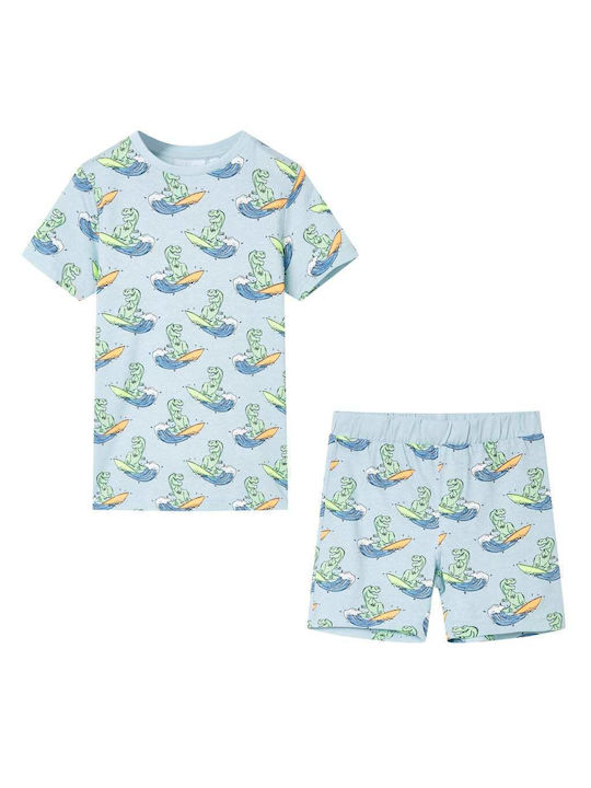 vidaXL Kids Pyjamas Summer Cotton Light blue