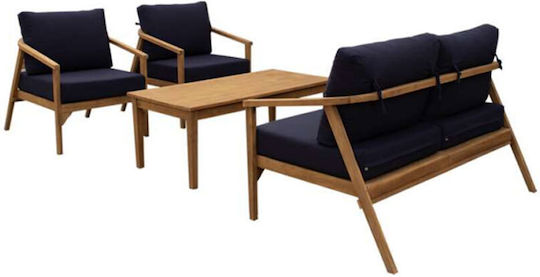Garten- und Outdoor-Möbelsets 4 Stück Typsatz Wohnzimmer TEAK
