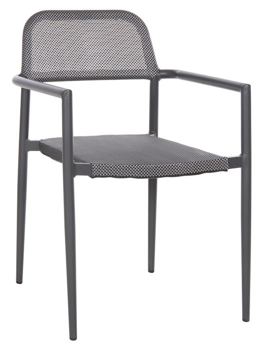 Gartenstühle Aluminium Grau 53x51x80cm