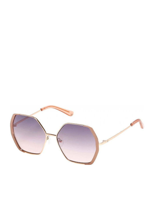 Guess Women's Sunglasses with Gold Metal Frame and Purple Gradient Lens GF0387/28U