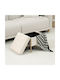 Stool For Living Room With Storage Space Upholstered with Velvet Panton Cream-gold 40x40x36.5cm