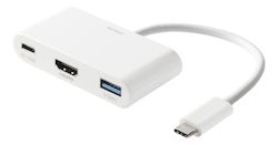 Deltaco USB-C Docking Station with HDMI 4K PD White (USBC-HDMI23)