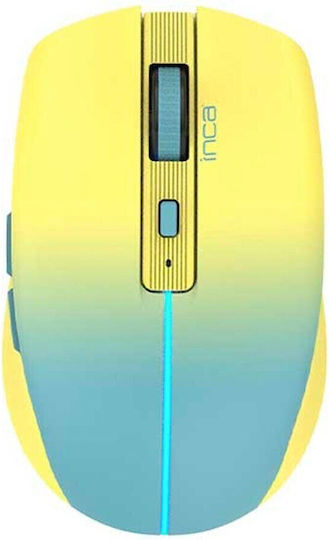 Inca 1600 DPI Безжичен Bluetooth Мишка Жълт
