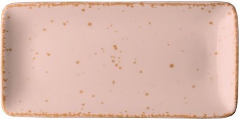 Lukanda Servierplatte Rechteckig aus Porzellan Rosa 21x10cm 6Stück
