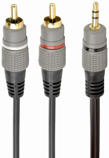 Cablexpert Καλώδιο Ήχου 3.5mm male - 2x RCA male Χρυσό 5m με Επίχρυσους Ακροδέκτες CCA-352-5M