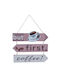 Uncle George Hanging Wall Decor Coffee Multicolour Wooden 23.5x0.5x21cm