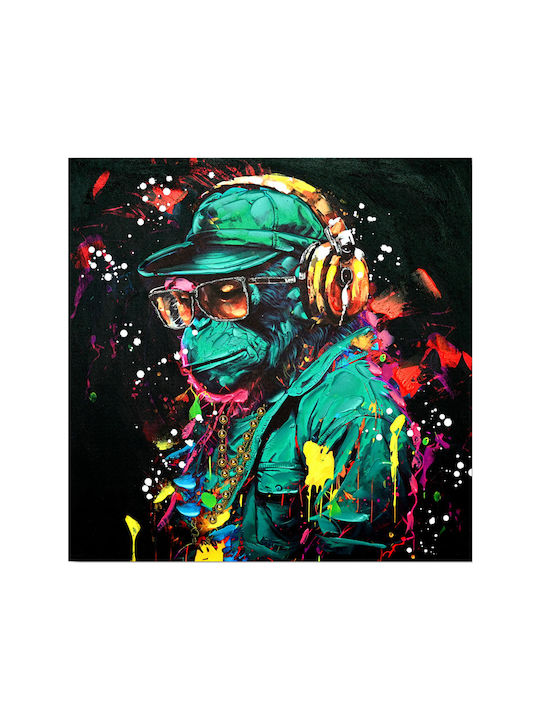 Inart Monkey Painting on Canvas 80x80cm