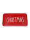 Red Ceramic Christmas Plate 23x12 5ek