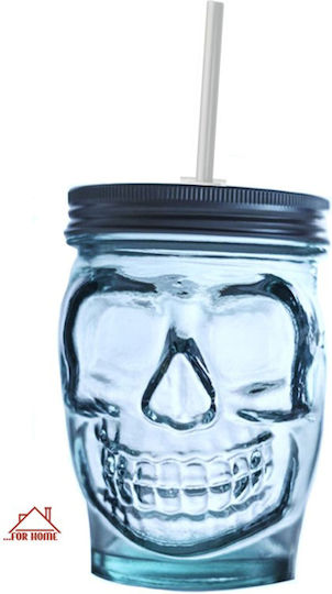 ForHome Ποτήρι Νερού Γυάλινο Γαλάζιο 450ml
