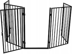 Metallic Fireplace Screen 74.5x74.5cm Black
