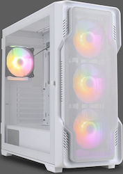 Nanoxia DS-9 ARGB TG-Mesh Airflow Gaming Midi Tower Κουτί Υπολογιστή με Πλαϊνό Παράθυρο Λευκό