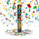 Tun de Confetti Multicolor cu Sclipici 60 Centimetri Bucată