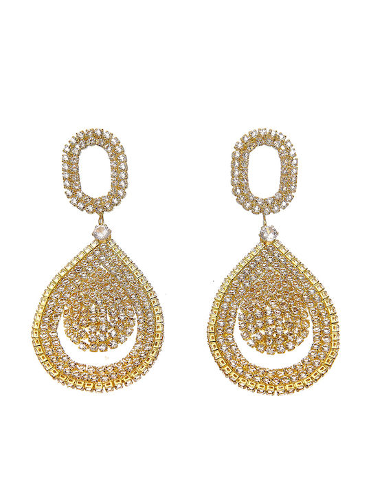 Bag to Bag Earrings Gold Plated with Stones