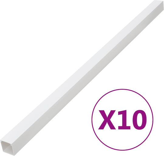 vidaXL Cable Channel Floor made of Plastic White 1m