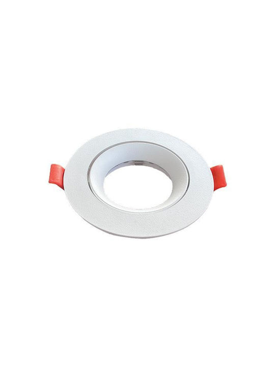 Eurolamp Μεταλλικό Χωνευτό Σποτ με Ντουί GU10 Λευκό 92x92εκ. 1τμχ