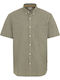 Short-sleeved Corduroy Shirt Striped Khaki