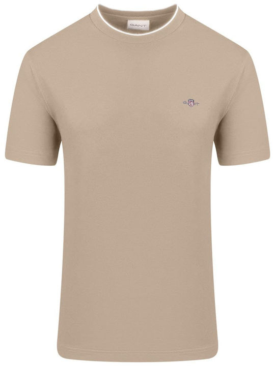 Gant Ανδρικό T-shirt Κοντομάνικο Μπεζ