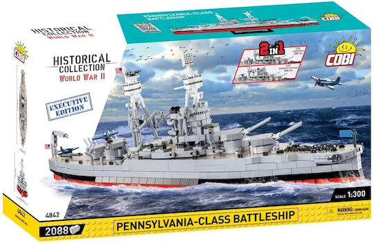 Cobi Building Blocks Pennsylvania - Class Battleship 2in1 Executive Edition for 10 Plus Years 2088 Pieces