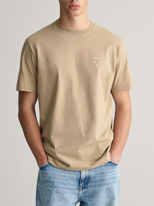Gant Men's Short Sleeve T-shirt SandyBrown