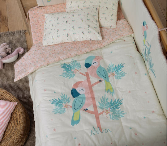 Nef-Nef Homeware Birds Pătură pentru bebeluși Bumbac Mentă 110x140cm