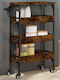 vidaXL Wooden Kitchen Trolley 3 Tiers Brown 53x20x76cm