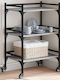 vidaXL Wooden Kitchen Trolley 3 Tiers Gray 50x35x75.5cm