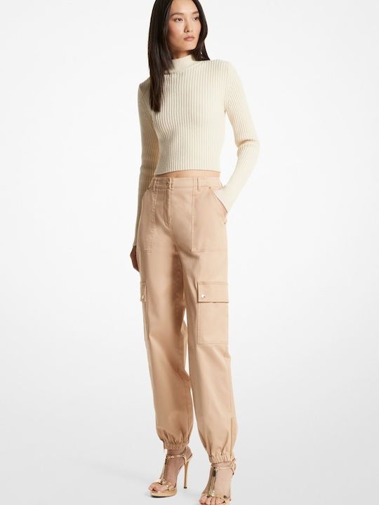 Michael Kors Women's Cotton Cargo Trousers Beige