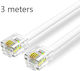 Vention Плоски Телефонен кабел RJ11 6P4C 3м Бял (IQBWI)