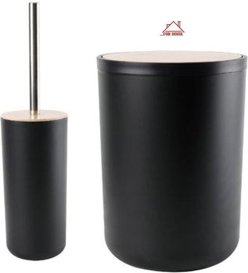 ForHome Πλαστικό Σετ Πιγκάλ και Καλαθάκι Μπάνιου 5lt Μαύρο